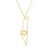 Gold map of Israel necklace