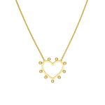 14k gold bead heart necklace