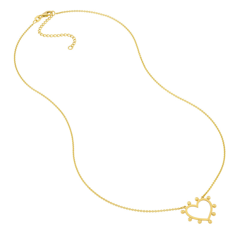 gold dot heart necklace