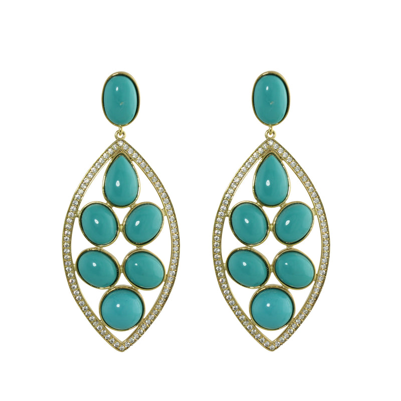 TURQUOISE CUT OUT DROP EARRINGS