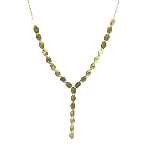 gold disc y necklace