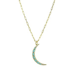 Turquoise moon link necklace
