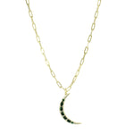 Green moon link necklace