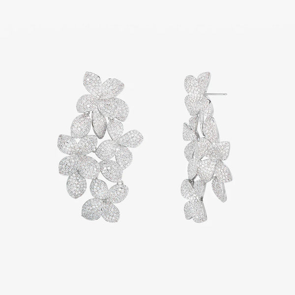 LARGE FLOWER DROP EARRINGS - Main Image