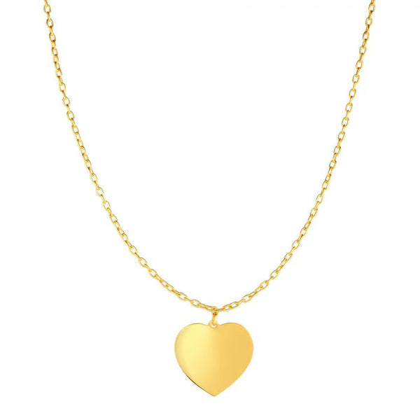 DELLA MODA Small Heart Choker Necklace - 14" Gold Plated, 18k Hypoallergenic, With 2" Extender