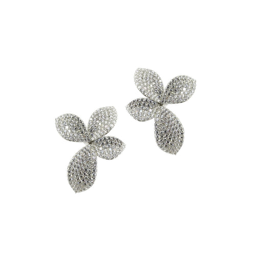 Pavè petals earrings 