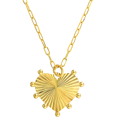 14K FLUTED HEART NECKLACE