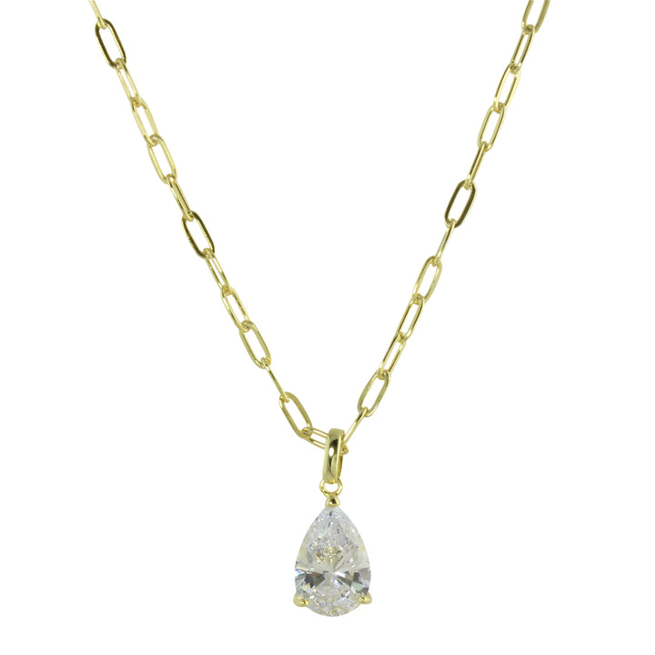 THE SOLITAIRE PEAR LINK NECKLACE