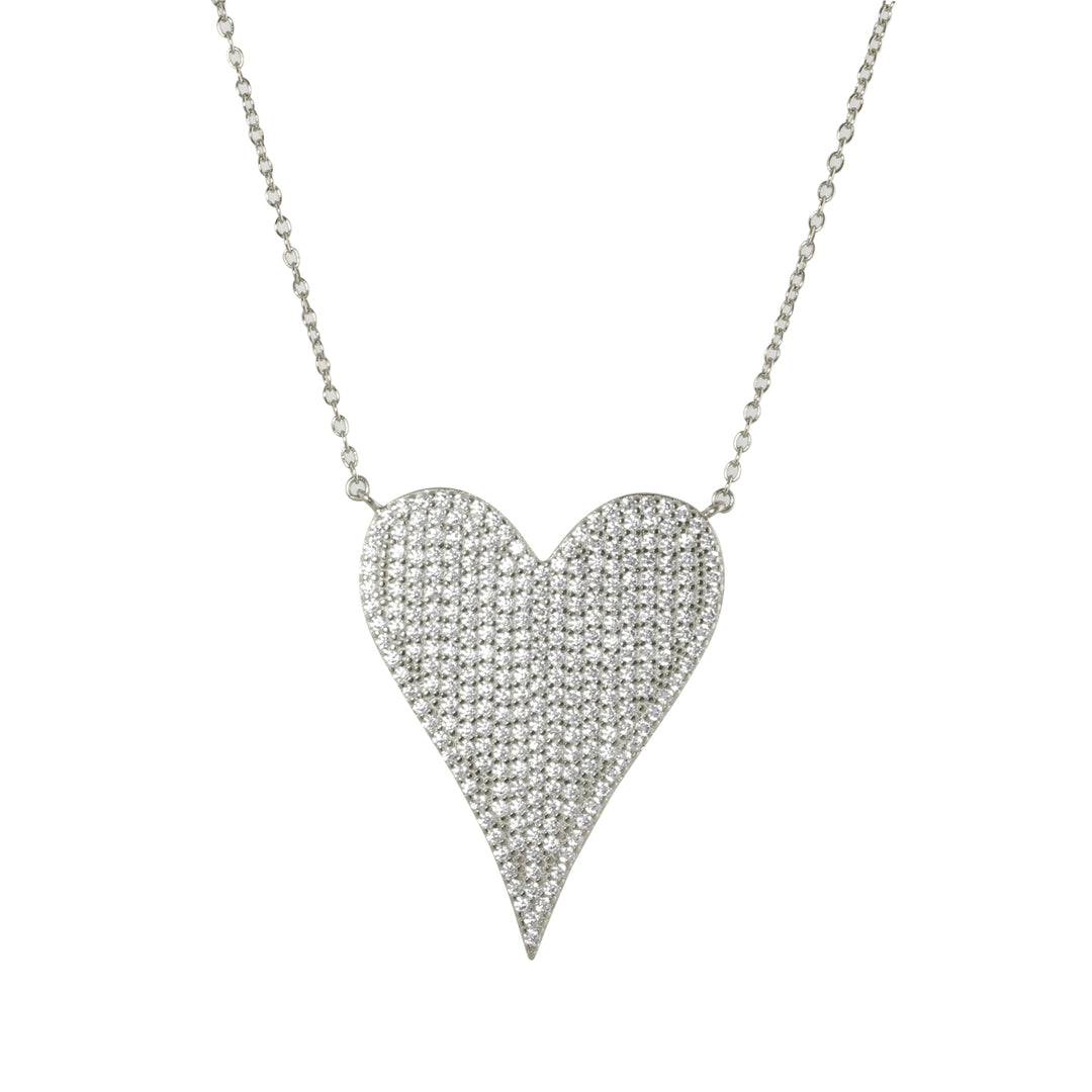 PAVÈ ELONGATED HEART NECKLACE