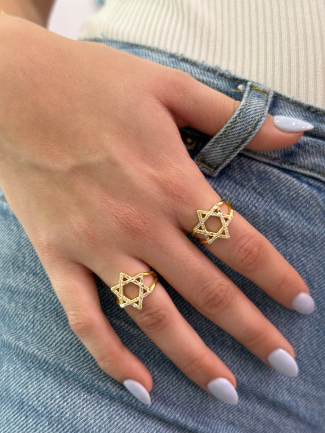 big star of david ring