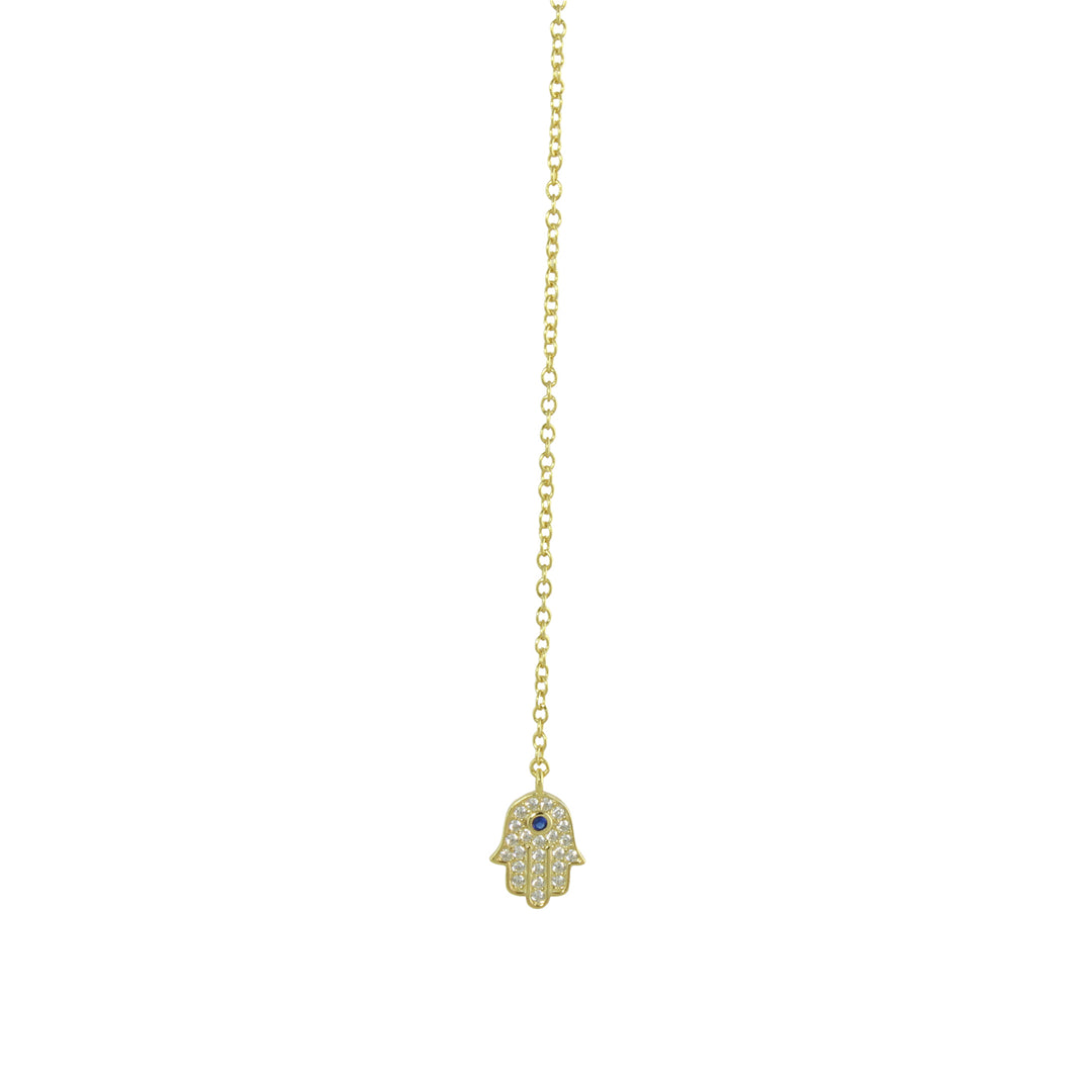 DELICATE HAMSA LARIAT NECKLACE