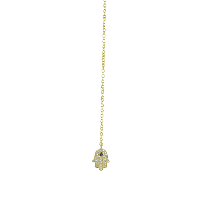 DELICATE HAMSA LARIAT NECKLACE