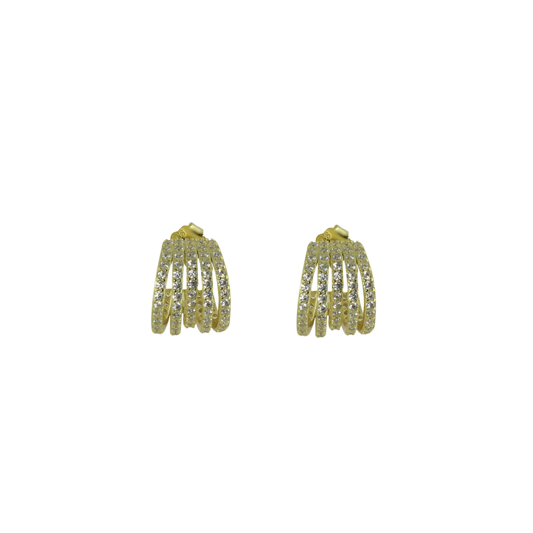 5 ROW PAVÈ HUGGIE EARRINGS