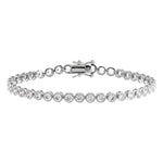 silver bezel set tennis bracelet