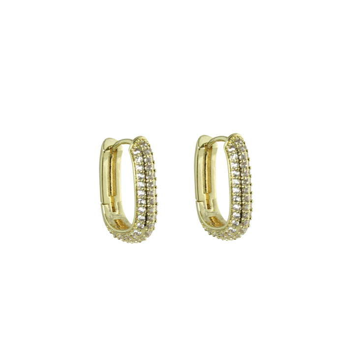 CZ CHUNKY RECTANGLE HOOPS