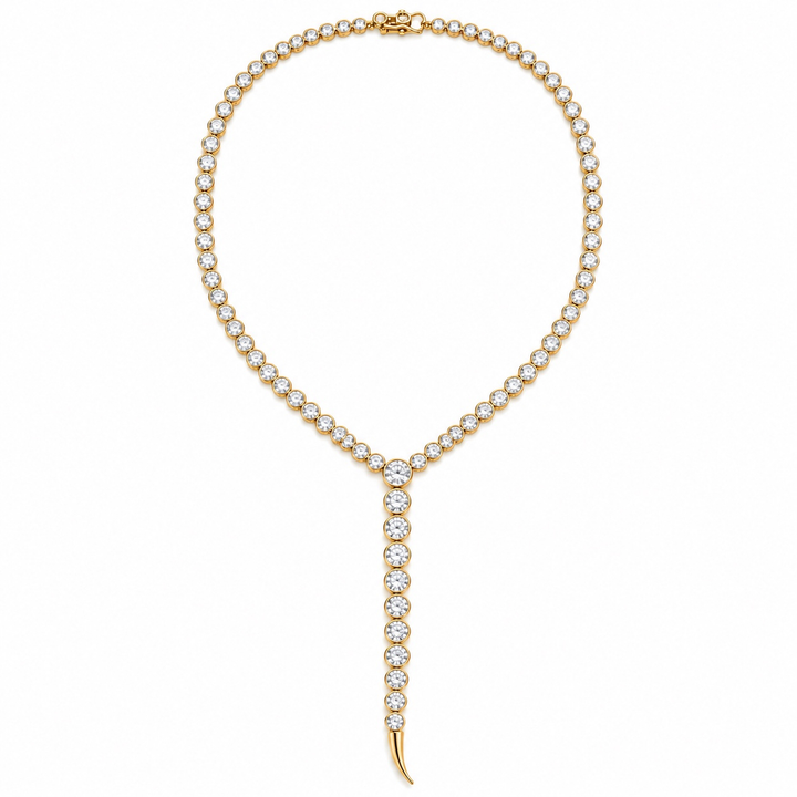 BEZEL TENNIS Y LARIAT NECKLACE