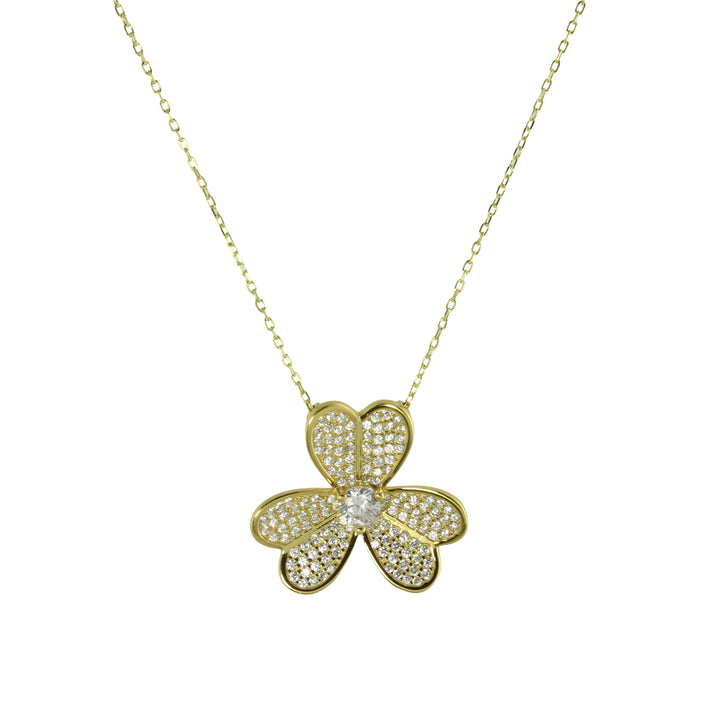 LARGE PAVÈ FLOWER NECKLACE