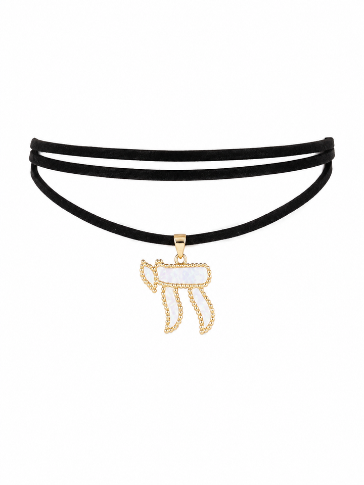BEAD CHAI WRAP CORD CHOKER