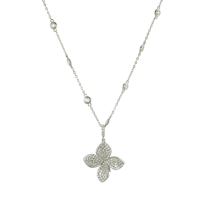 DIAMOND STATION FLOWER NECKLACE