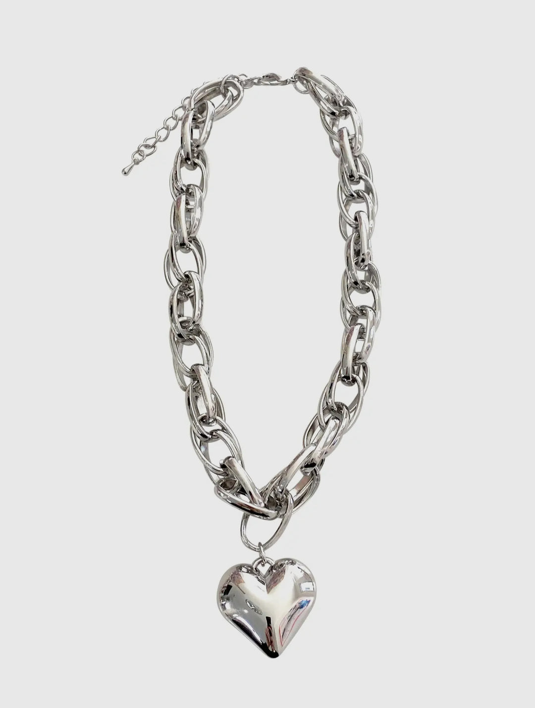 PUFFY HEART BIG LINK NECKLACE