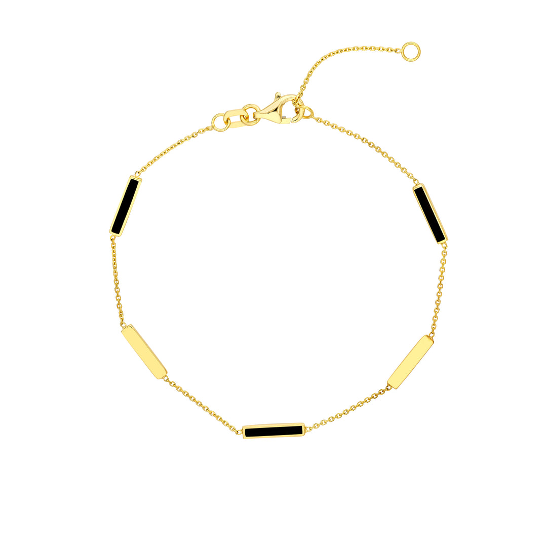 Black enamel bar bracelet
