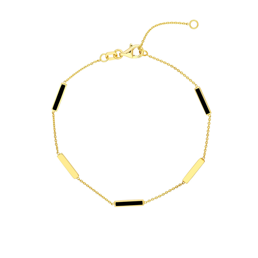 Black enamel bar bracelet