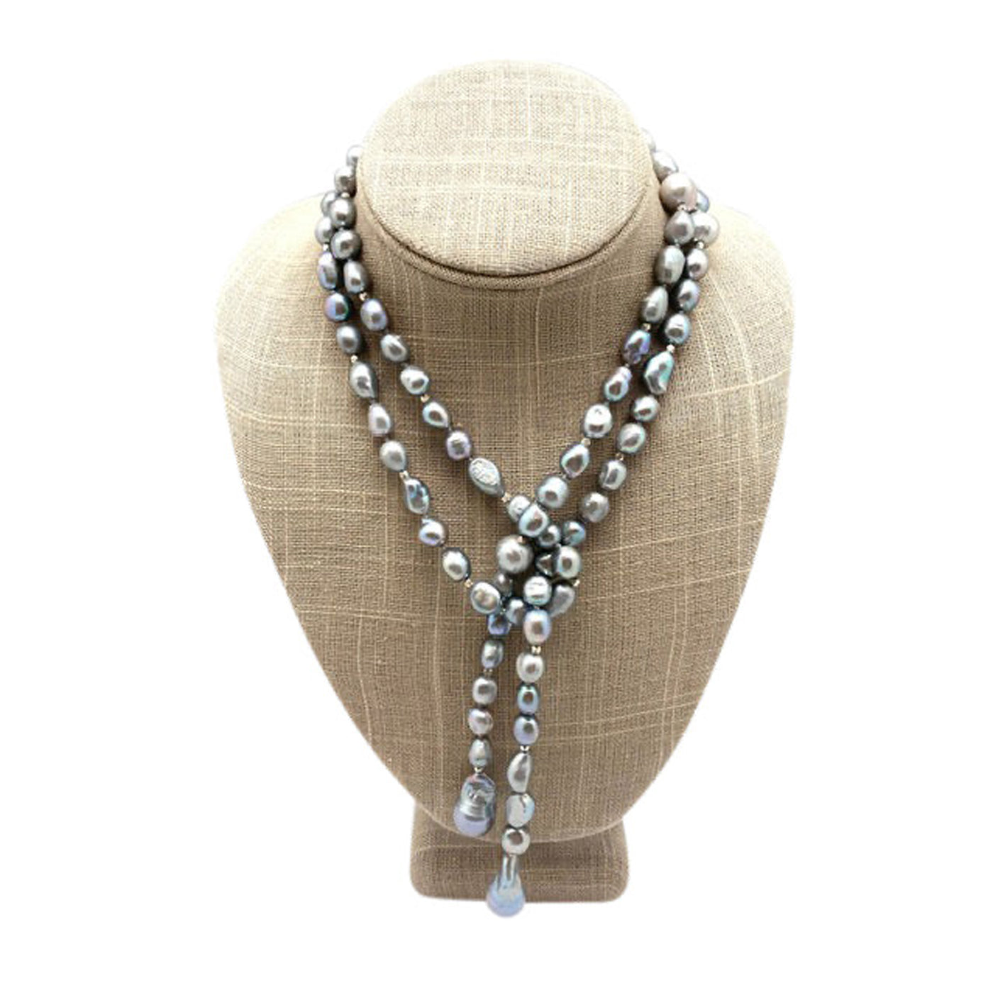 LONG PEARL OPEN LARIAT NECKLACE – Adam Marc
