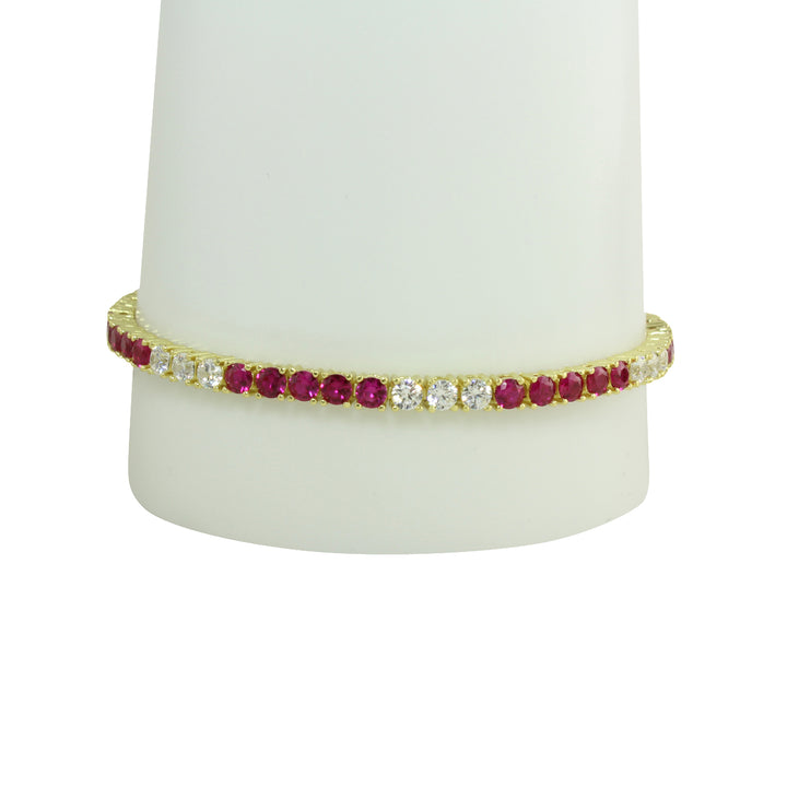 DIAMOND &amp; RUBY TENNIS BRACELET