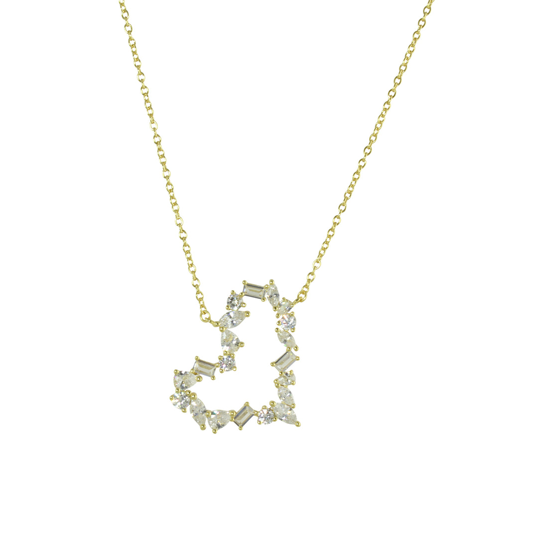 MIXED STONE HEART NECKLACE