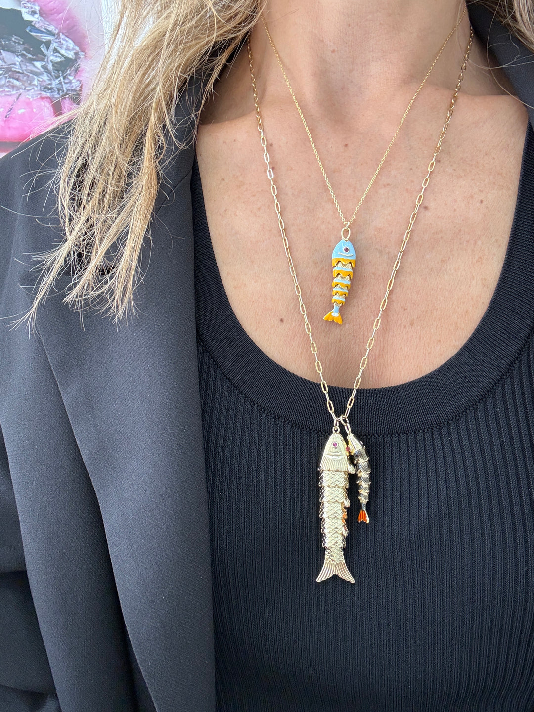 SINGLE ENAMEL FISH NECKLACE