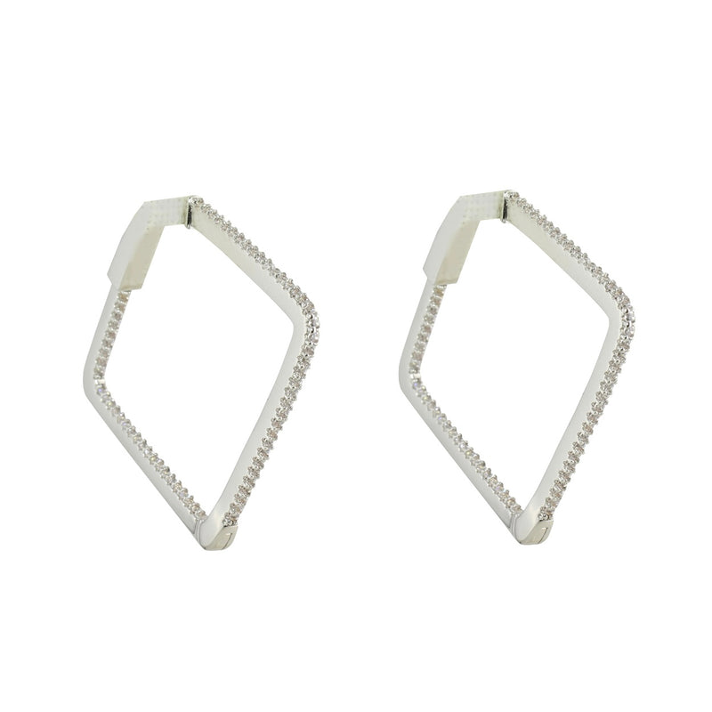 PAVÈ SQUARE HOOP EARRINGS