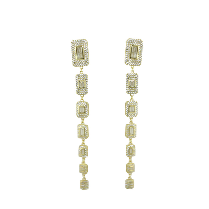 GRADUATING EMERALD CUT DROP EARRINGS