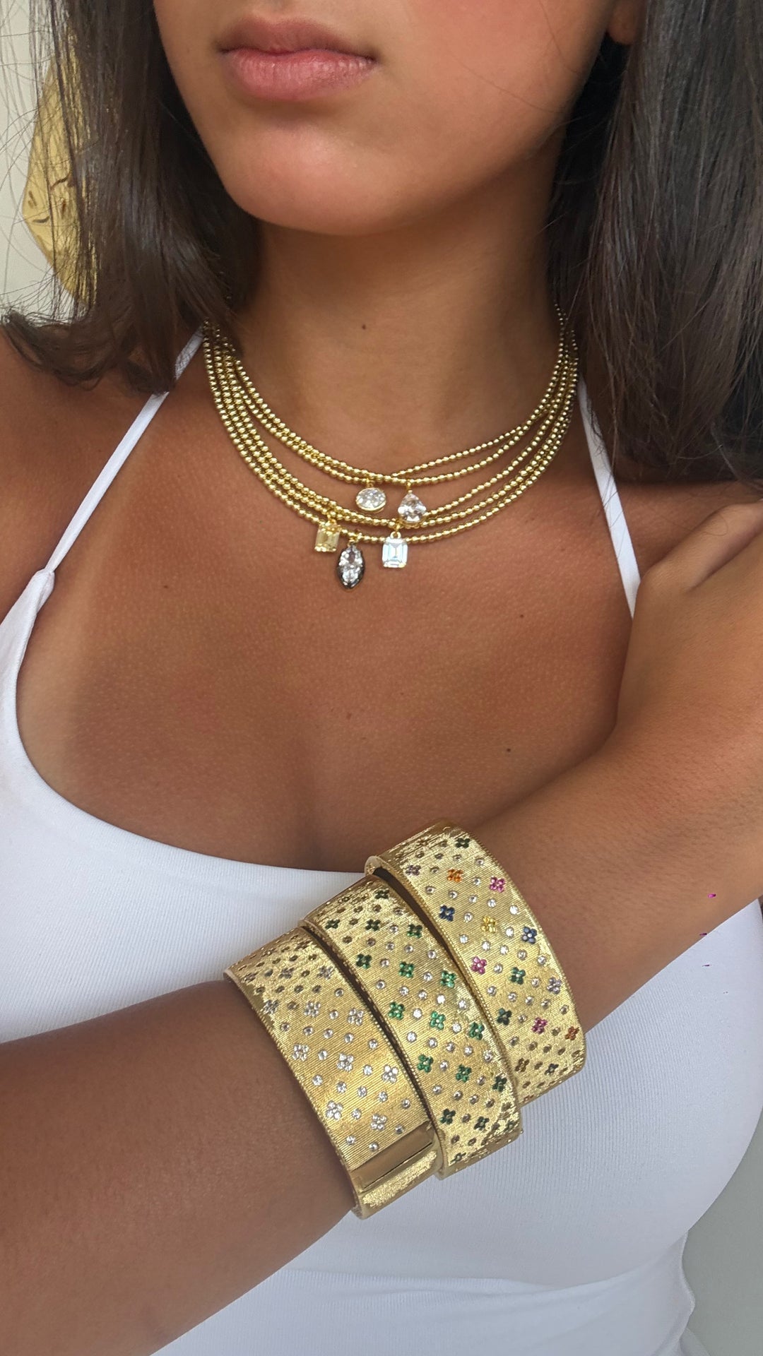 SOLITAIRE BALL CHAIN CHOKER