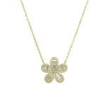 Diamond baguette flower necklace