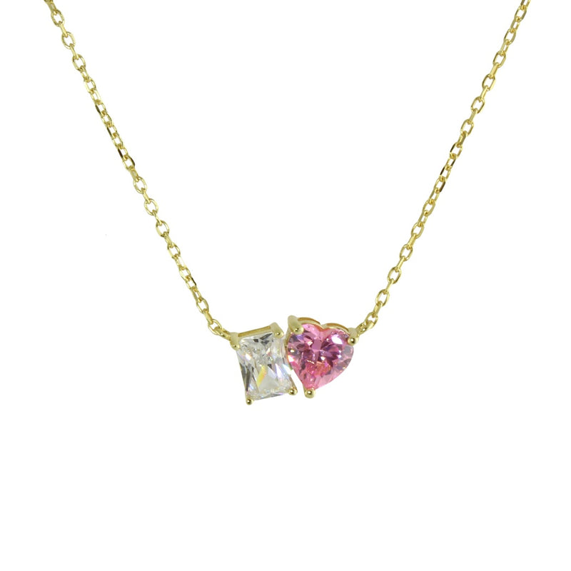 Two stone pink necklace