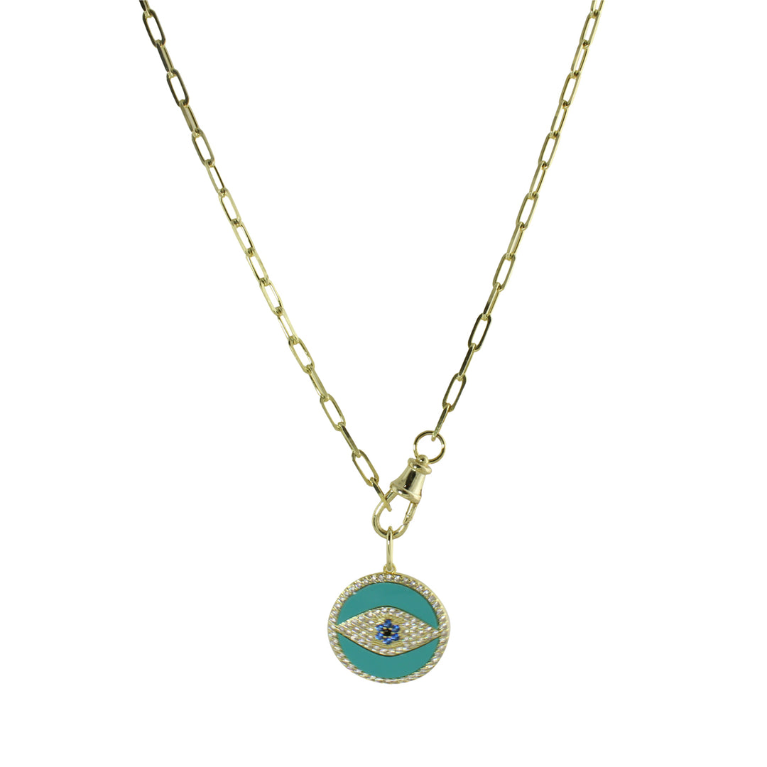 LARGE ROUND EVIL EYE NECKLACE