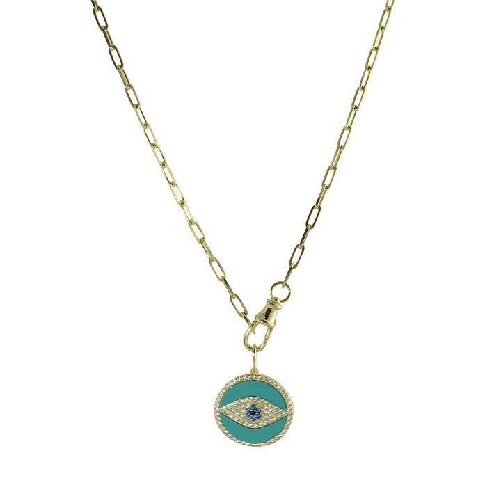 LARGE ROUND EVIL EYE NECKLACE