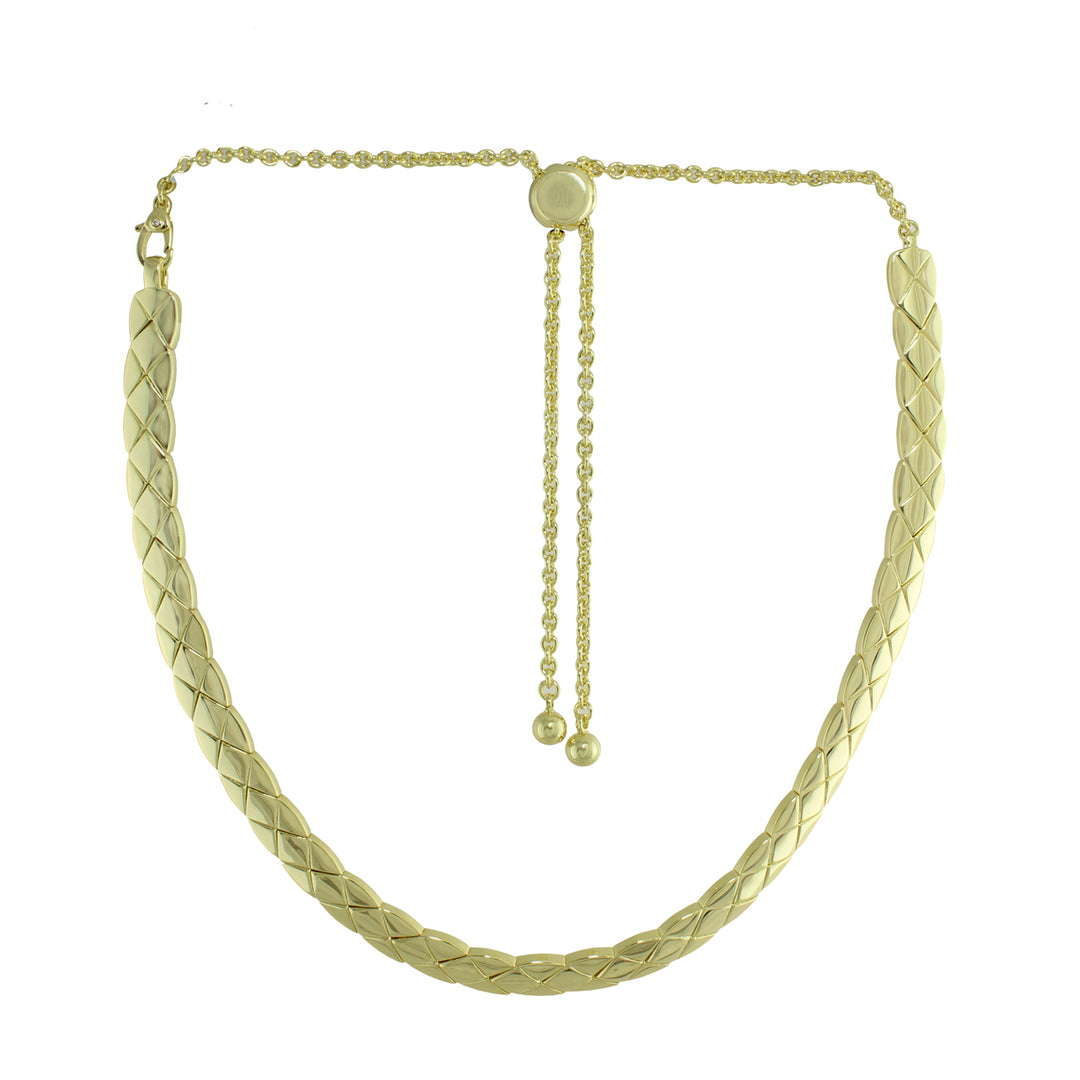 GOLD QUILTED COLLAR NECKLACE