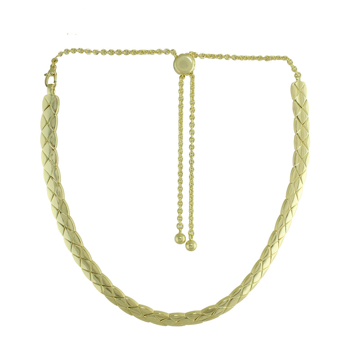 GOLD QUILTED COLLAR NECKLACE
