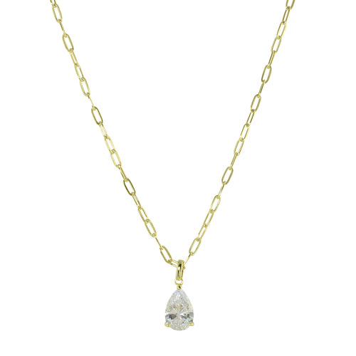 THE SOLITAIRE PEAR LINK NECKLACE