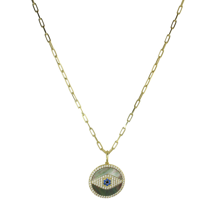 LARGE ROUND EVIL EYE NECKLACE