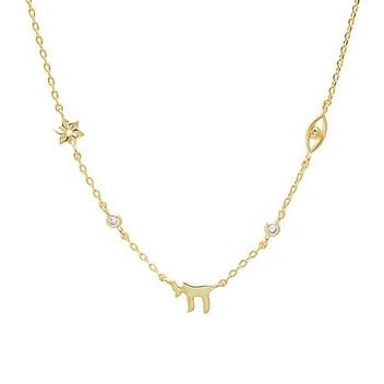 MINI STAR OF DAVID CHAI EYE NECKLACE  (or bracelet)