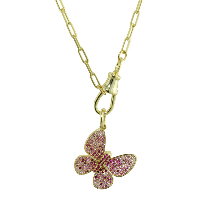 FANCY BLACK FLOWER LINK NECKLACE