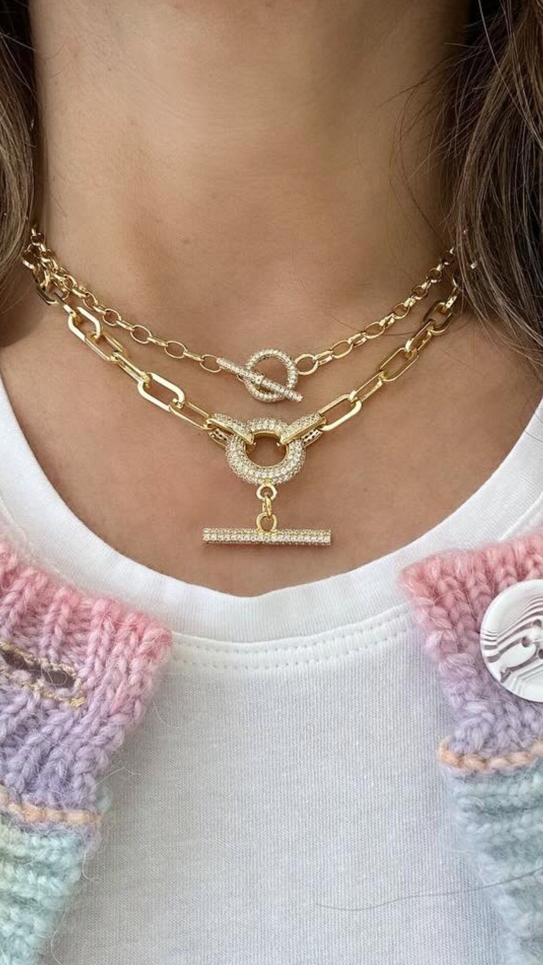 PAVÈ TOGGLE NECKLACE