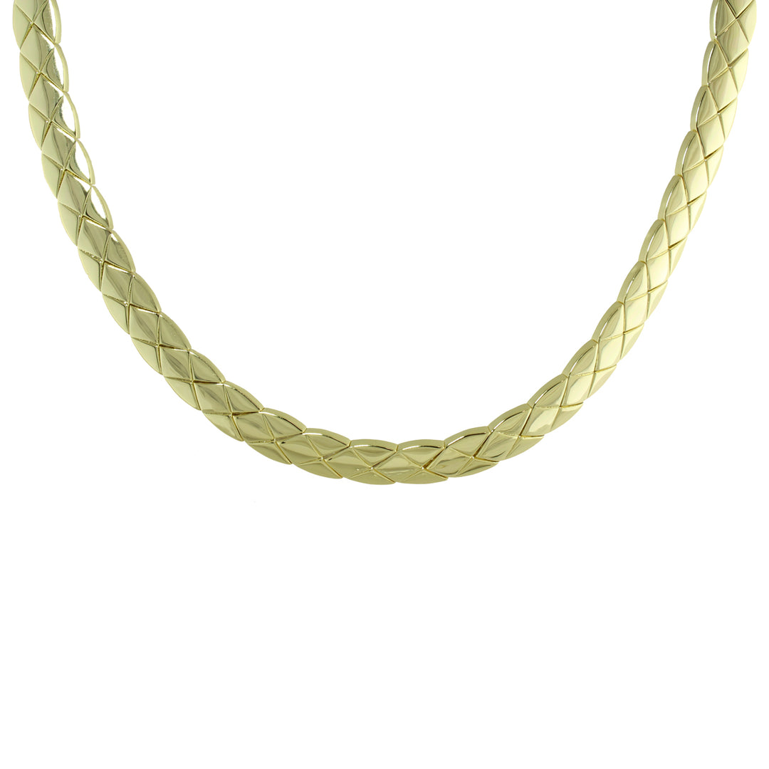 GOLD QUILTED COLLAR NECKLACE