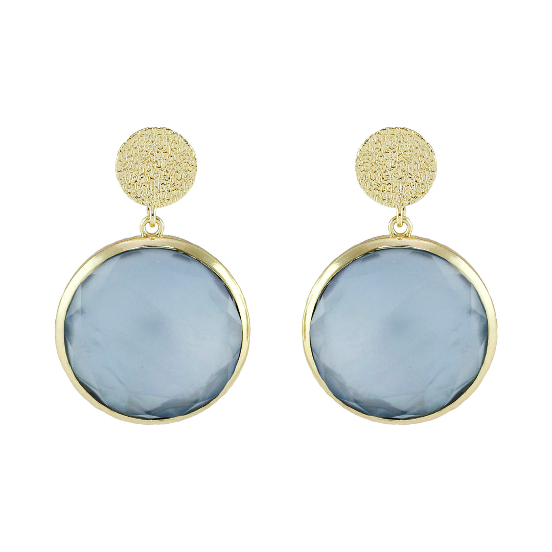 tanzanite circle drop earrings