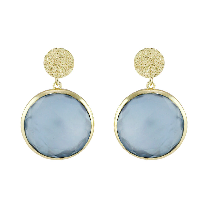 tanzanite circle drop earrings