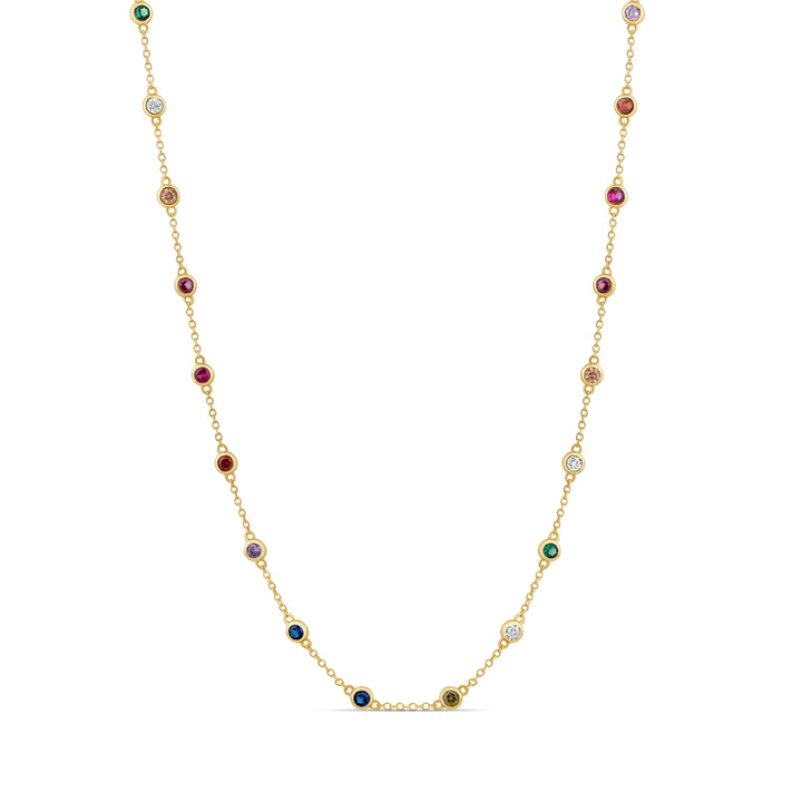 LONG COLOR DIAMONDS BY THE YARD NECKLACE