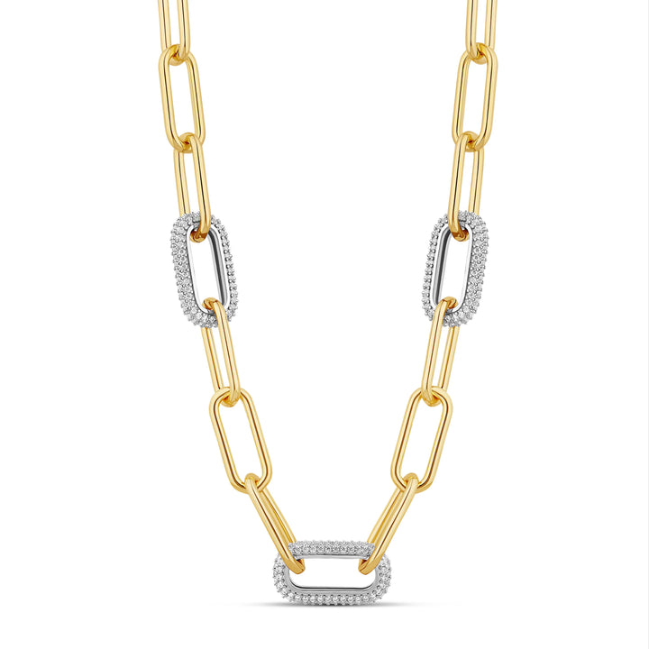 CHUNKY PAVÈ LINK NECKLACE