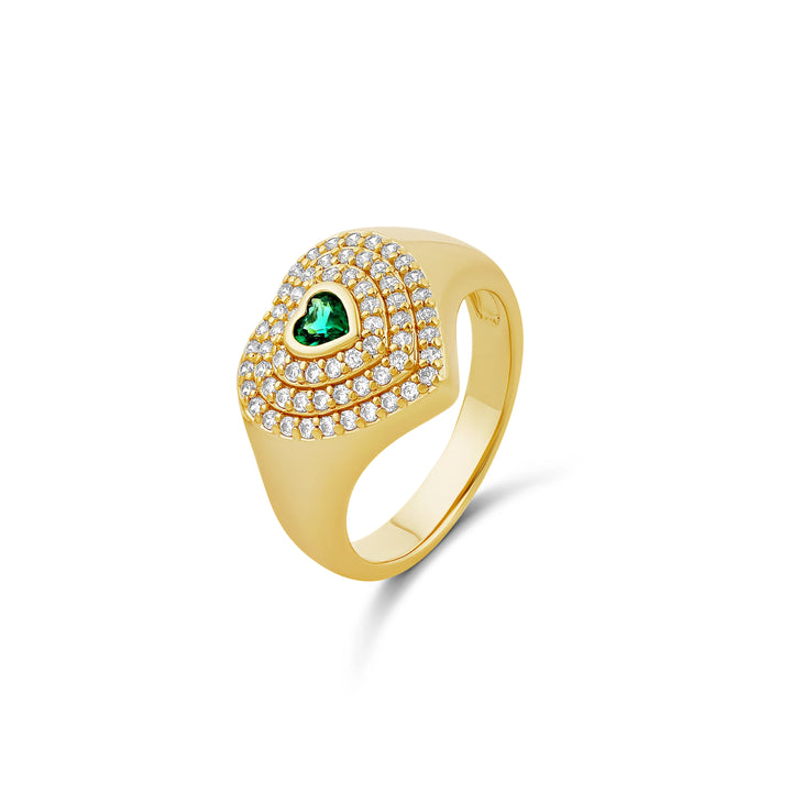 HEART SIGNET PINKY RING